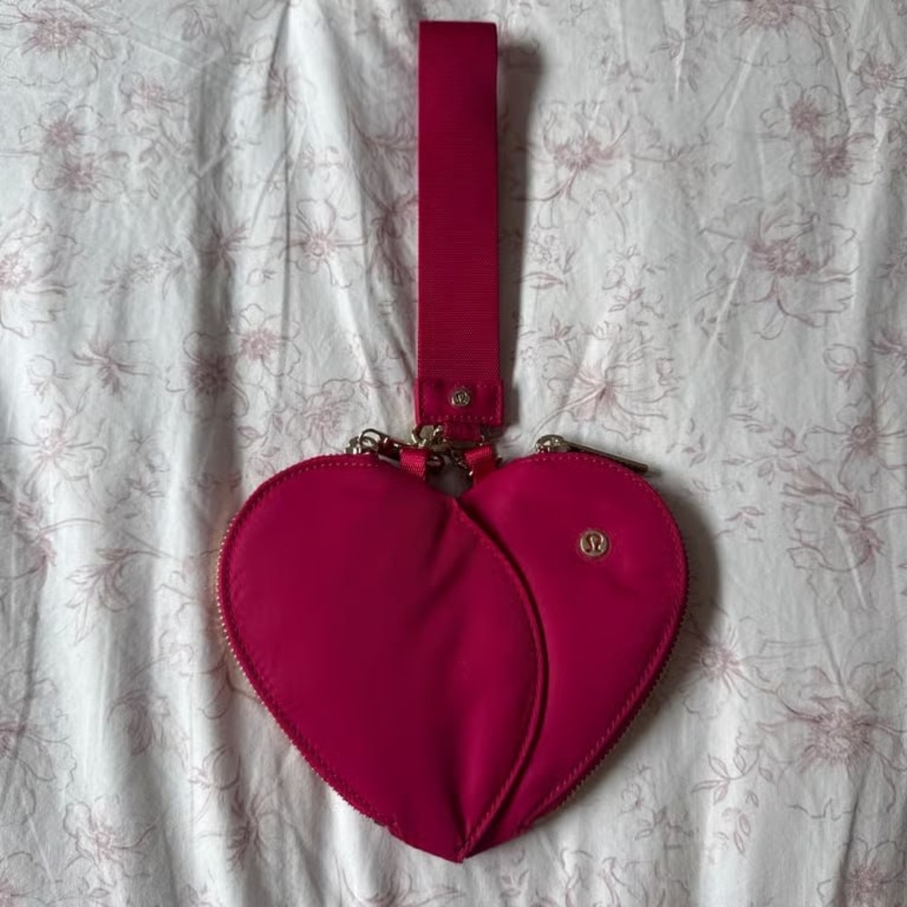 lululemon athletica Hot Pink Heart Wristlet